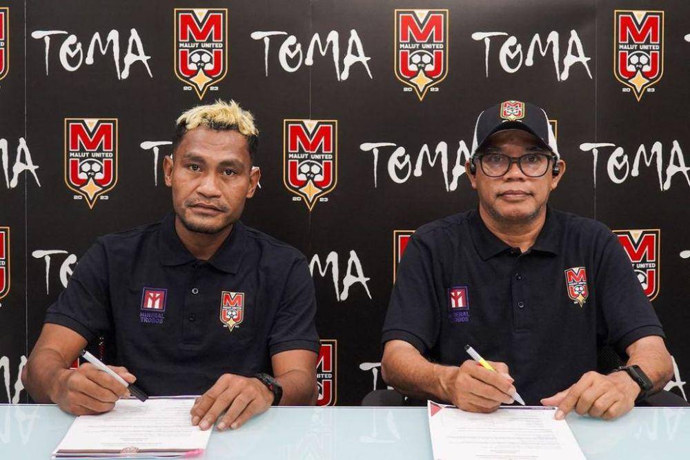 Foto perkenalan Safrudin Tahar sebagai pemain baru Malut United FC untuk musim 2024/25. (Instagram.com/malutunitedfc)