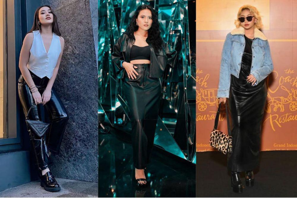 11 Padupadan Item Fashion Bahan Leather ala Selebriti Indonesia, Edgy!