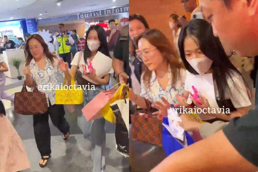 Kim Hye Yoon di Bandara Ngurah Rai, Bali (twitter.com/xxsootory)