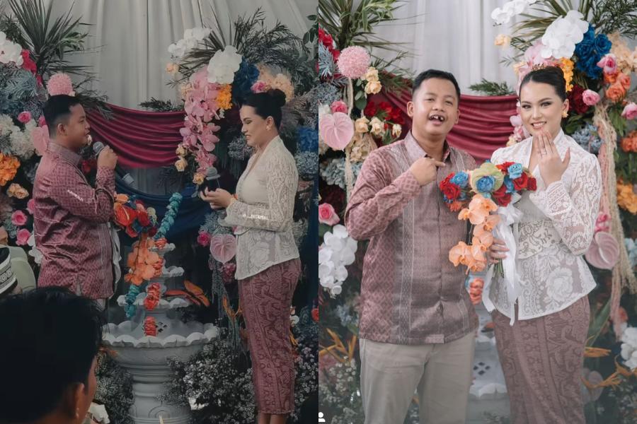 7 Dekorasi Lamaran Dustin Tiffani dan Calon Istri, Bunga Warna-warni!