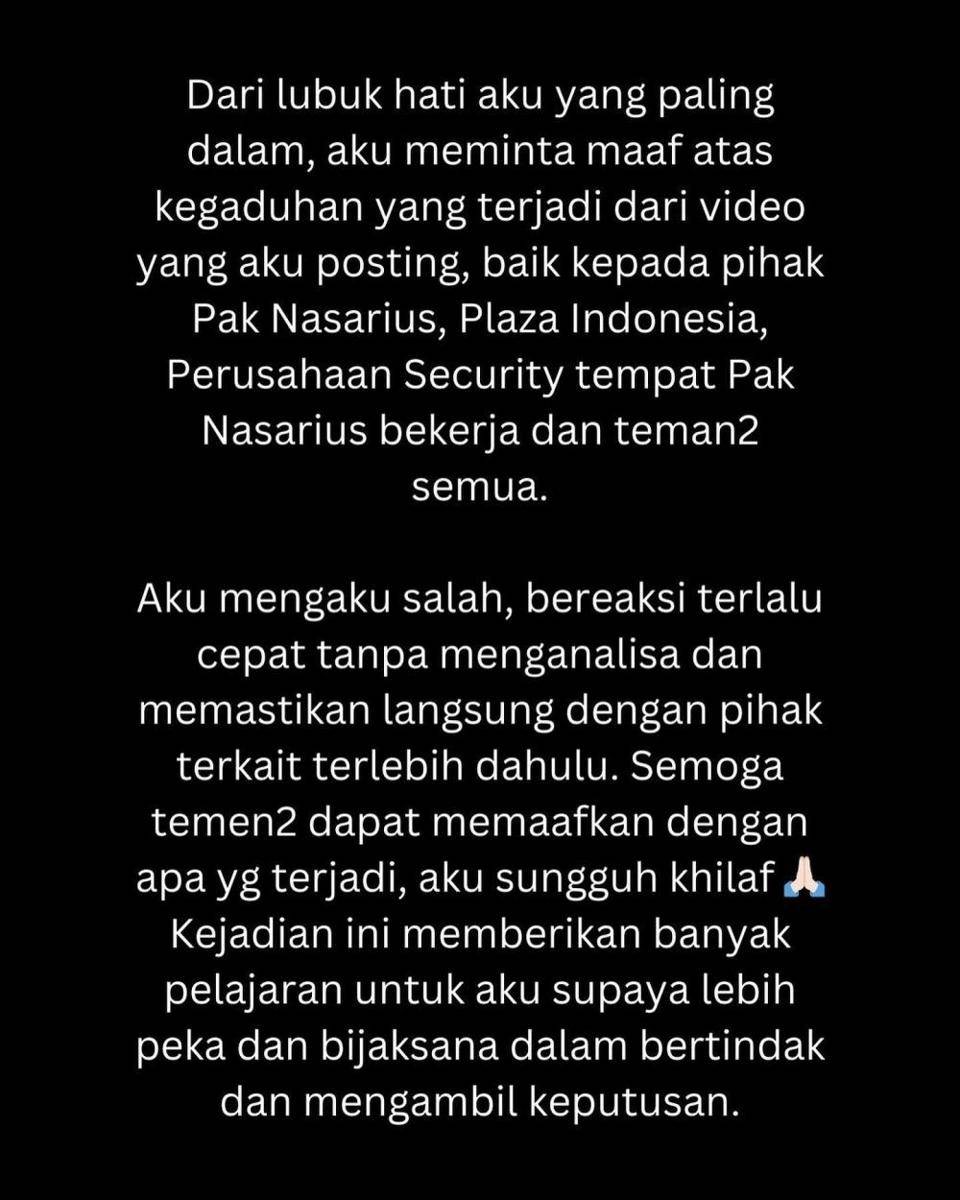 klarifikasi Marlene Hariman (instagram.com/marlenehariman)