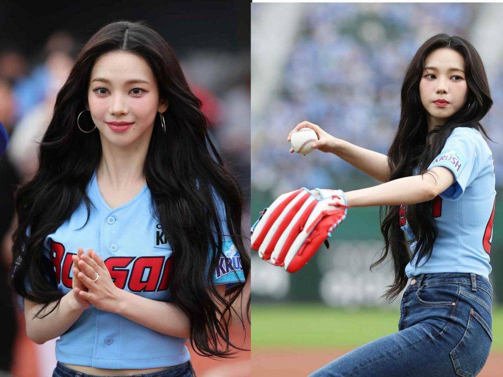 Potret Karina aespa di Sajik Stadium Busan (instagram.com/busanlottegiants)