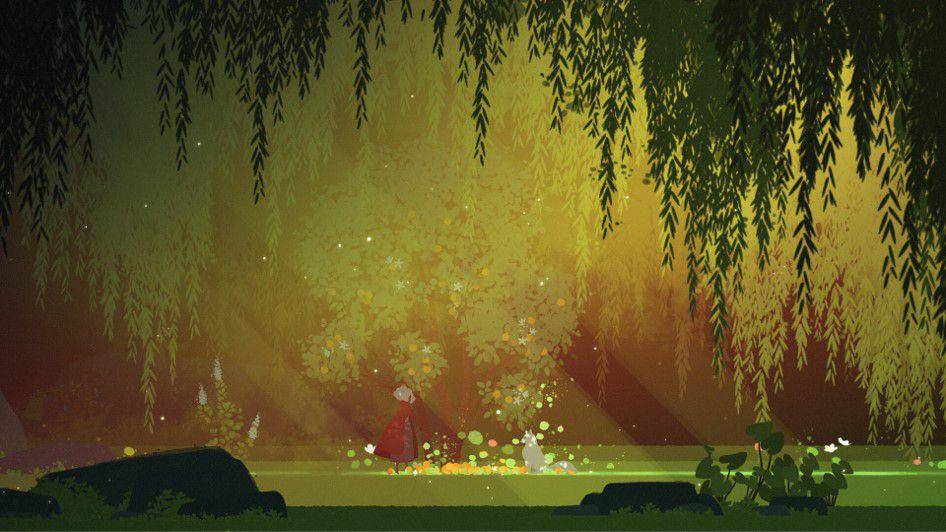 Alba dan teman serigalanya dalam game Neva. (dok. Nomada Studio/Neva)