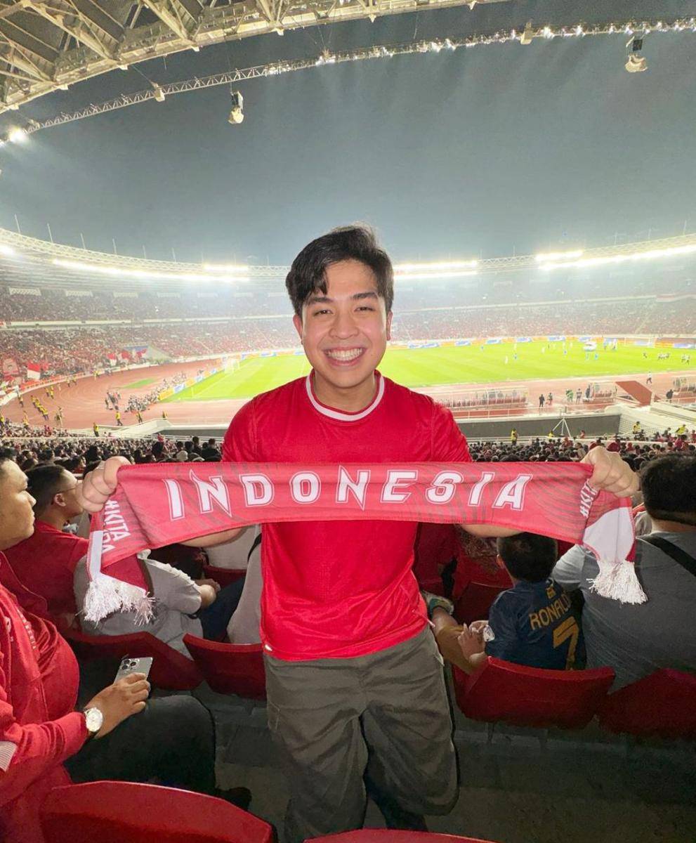 potret Jerome Polin nonton langsung timnas di GBK (instgaram.com/jeromepolin)