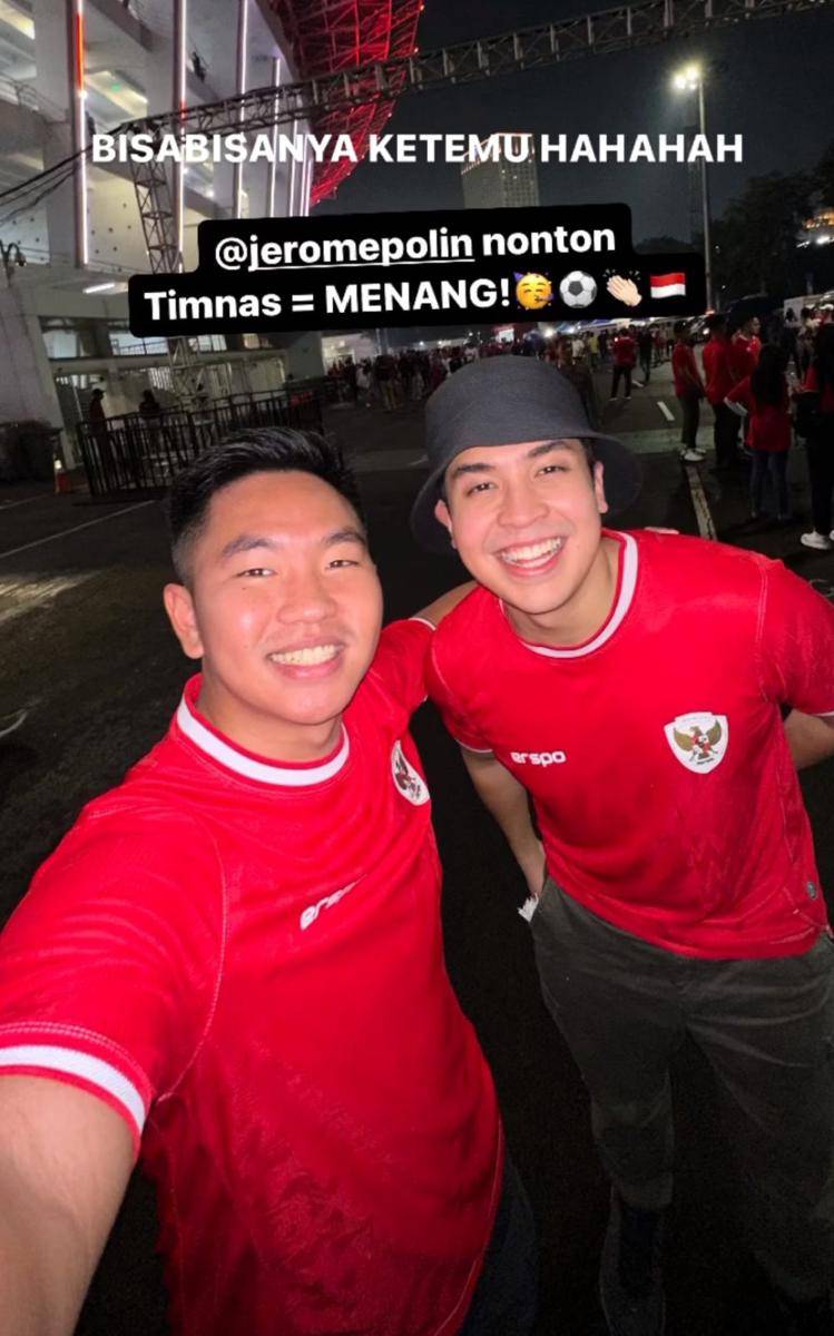 potret Jerome Polin nonton langsung timnas di GBK (instgaram.com/jeromepolin)