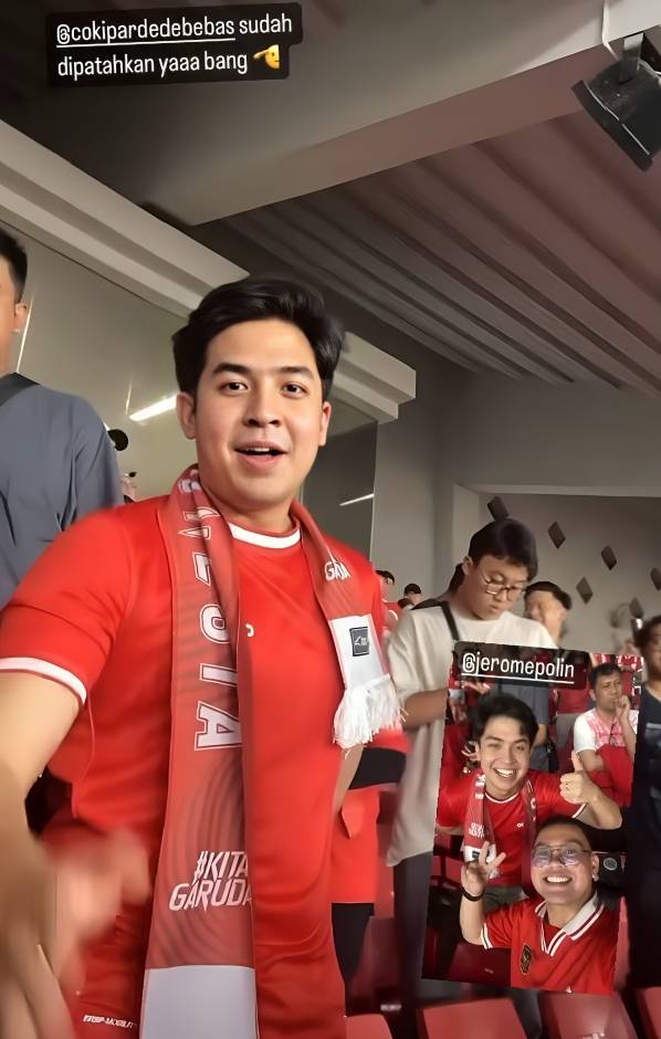 potret Jerome Polin nonton langsung timnas di GBK (instgaram.com/jeromepolin)