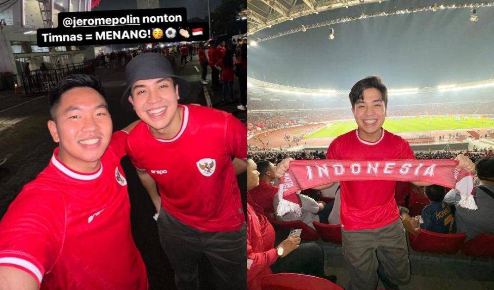 potret Jerome Polin nonton langsung timnas di GBK (instgaram.com/jeromepolin)