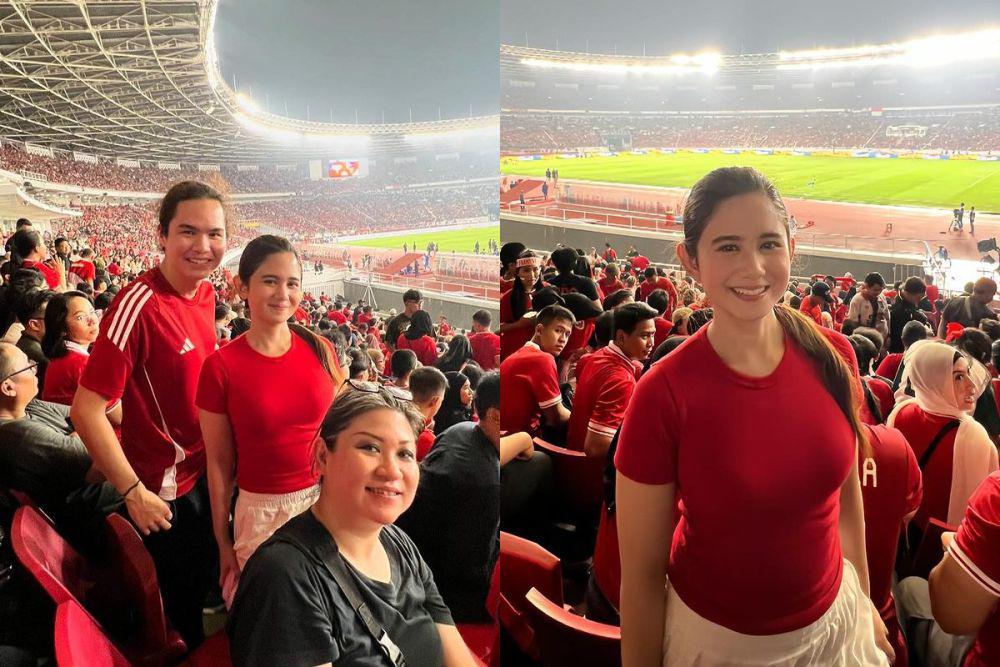 Momen Seru Tissa Biani Nonton Timnas di Stadion Bareng Dul