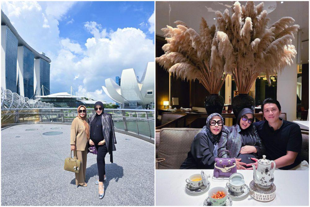 7 Momen Syahrini Jalan-jalan bareng Ibunda di Singapura, jadi Manja!