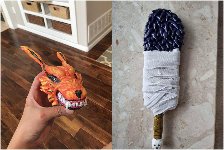 kolase potret karya buatan tangan Naruto dari tanah liat (reddit.com/user/WalrusmanZ | reddit.com/user/Remeq)