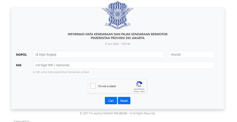 potret tampilan situs e-Samsat DKI Jakarta (dok. Samsat Jakarta)