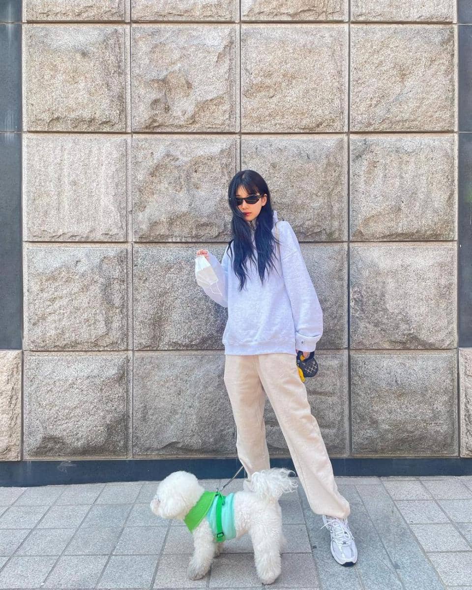 referensi OOTD jaket dan sweater ala suzy (instragram.com/skuukzky)