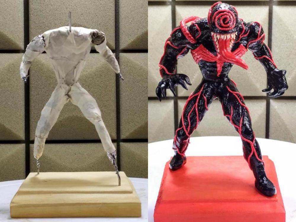potret karya buatan tangan Venom dari tanah liat (reddit.com/user/Dlan_Joe16)