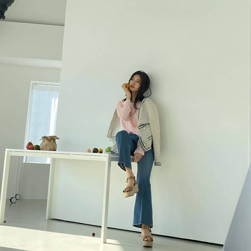 referensi OOTD jaket dan sweater ala suzy (instragram.com/skuukzky)