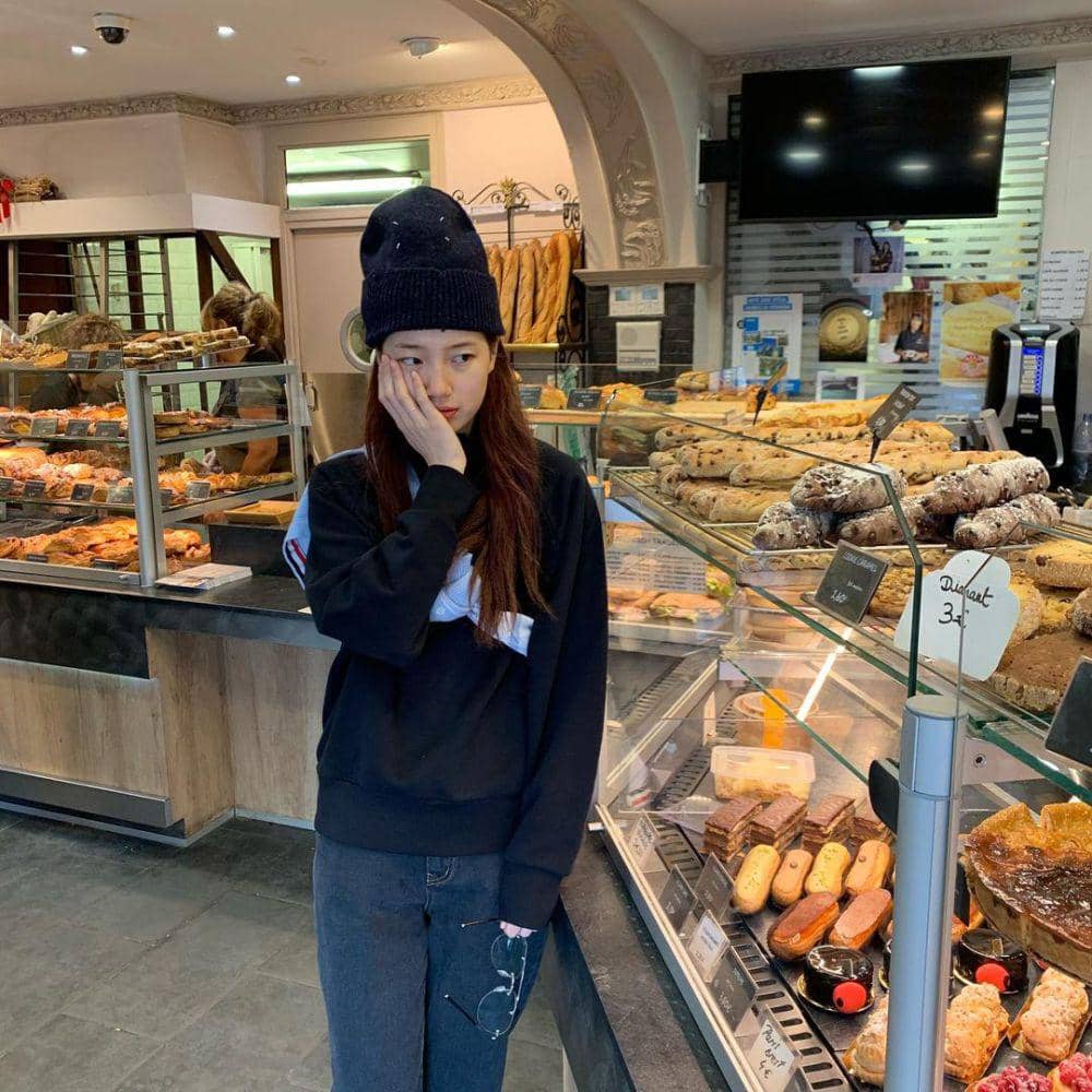 referensi OOTD jaket dan sweater ala suzy (instragram.com/skuukzky)