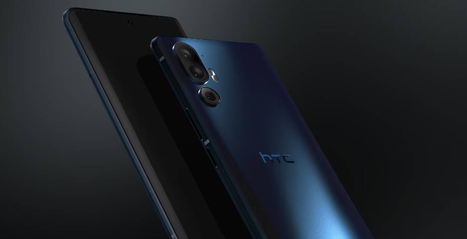 tampilan separuh atas dari bagian depan dan belakang HTC U24 Pro (htc.com)