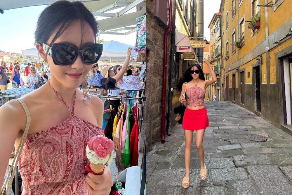 9 Momen Liburan Hyomin eks T-ara di Porto, Portugal yang Seru