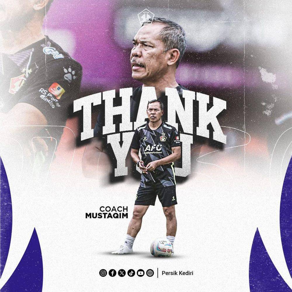Asisten pelatih Persik Kediri musim lalu, Mustaqim. Instagram.com/persikfcofficial