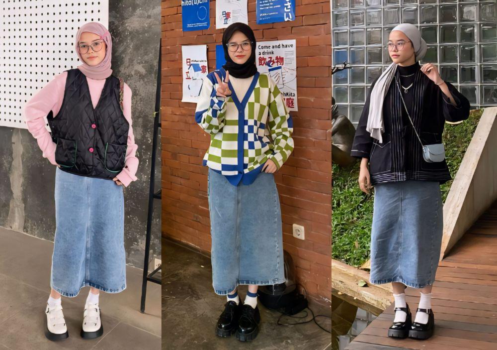 7 Ide Padu Padan Rok Jeans ala Selebgram Zhafira, Chic dan Modis