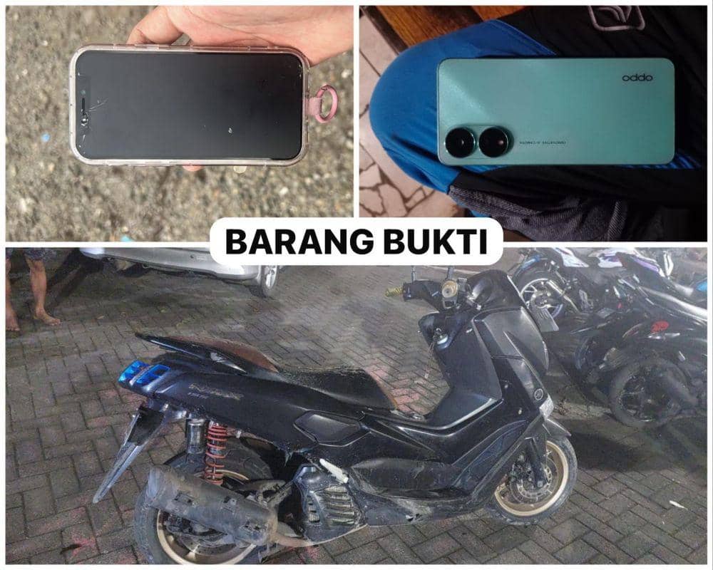 Barang bukti pelaku begal. Dok Polri/Polsek Tamalanrea