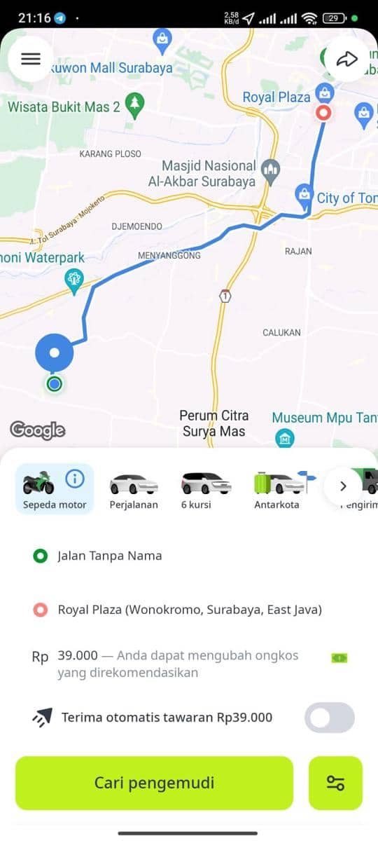 Aplikasi Pengemudi InDriver