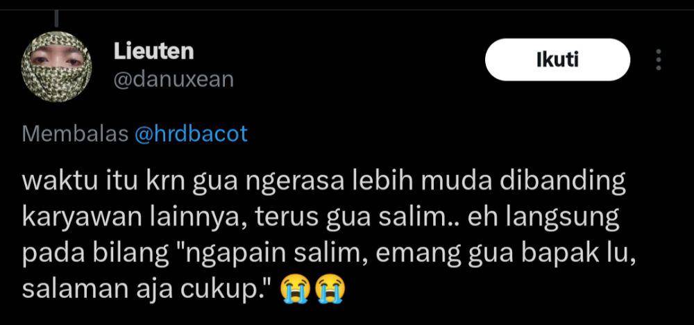 momen lucu hari pertama kerja (x.com/danuxean)