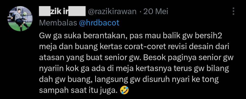 momen lucu hari pertama kerja (x.com/razikirawan)