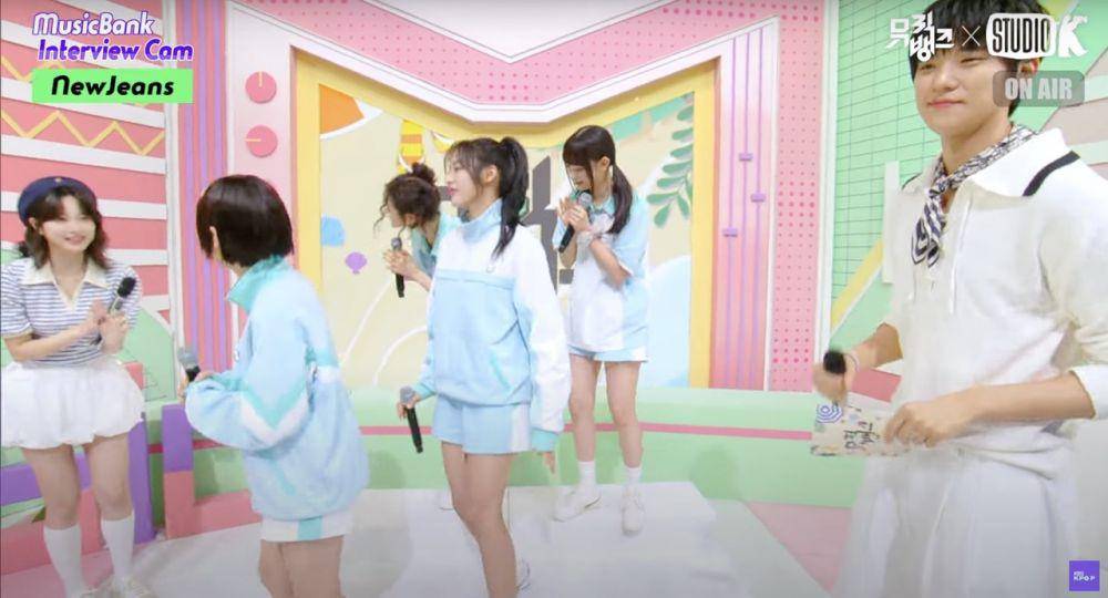 momen NewJeans dan Eun Chae LE SSERAFIM ngobrol (dok. KBS via youtube.com/KBSKpop)