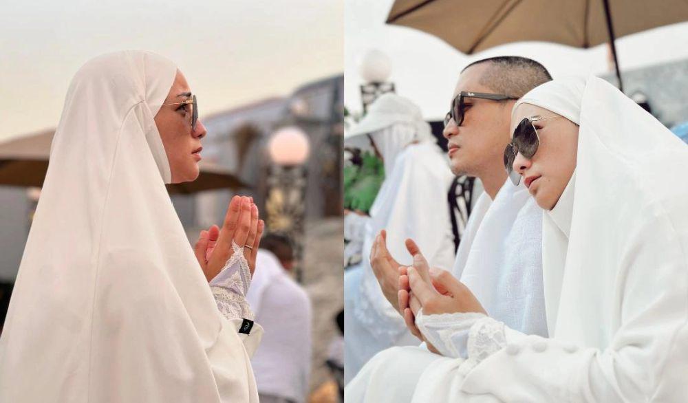 7 Potret Citra Kirana Wukuf di Arafah, Khusyuk Berdoa Bareng Suami!