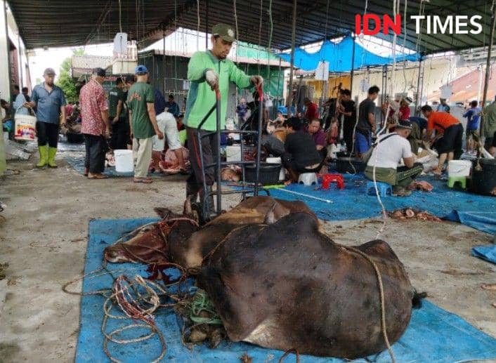 Panitia kurban Majelis Tafsir Alquram dikabarkan mencapai 500 orang (IDN Times/Eko Agus Herianto)