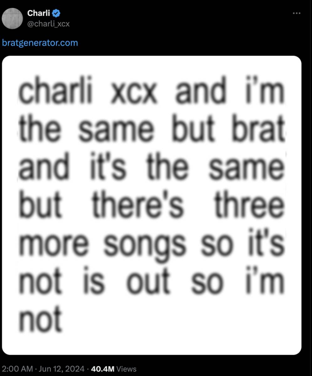 tren tulisan buram viral di media sosial (x.com/charli_xcx)