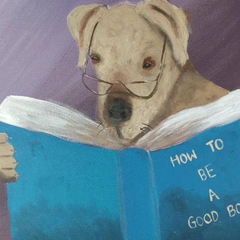 potret anjing baca buku (imgur.com/user/ Happyhues9090)