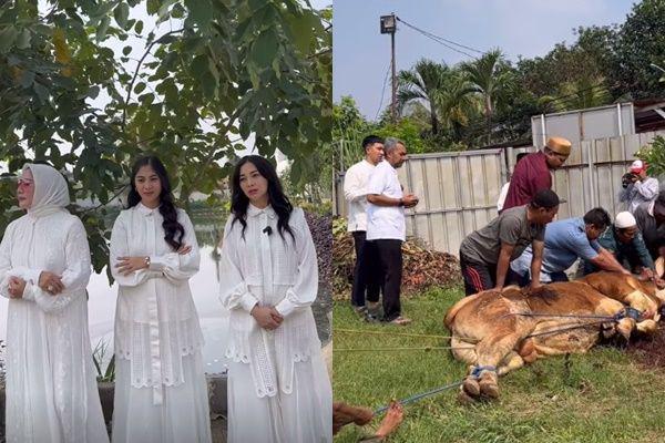Gelar Open House, 7 Momen Potong Kurban di Rumah Ibunda Nikita Willy