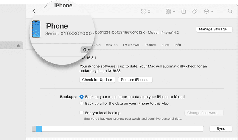 ilustrasi kode IMEI iPhone (dok. Apple Support)