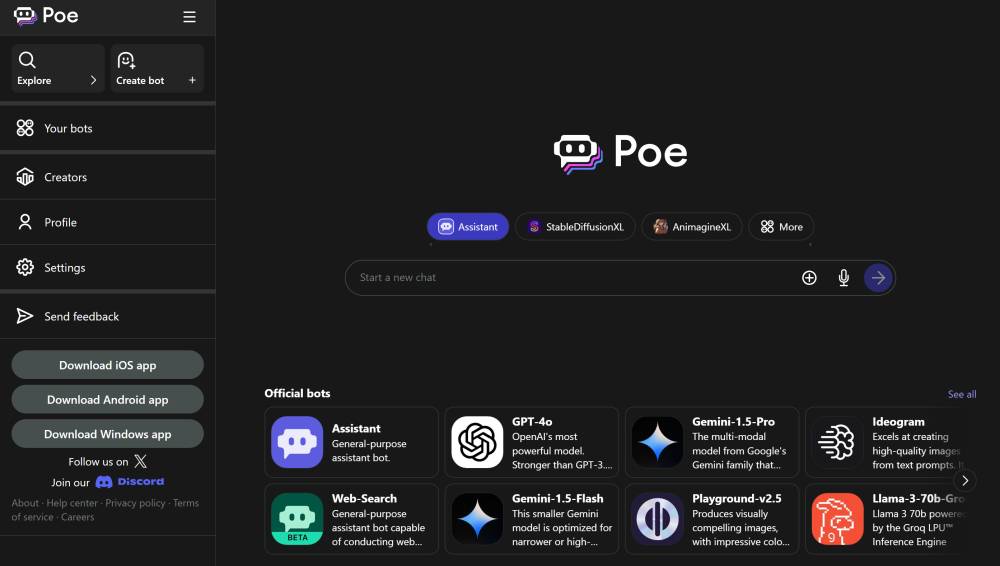 tampilan website Poe. (poe.com)