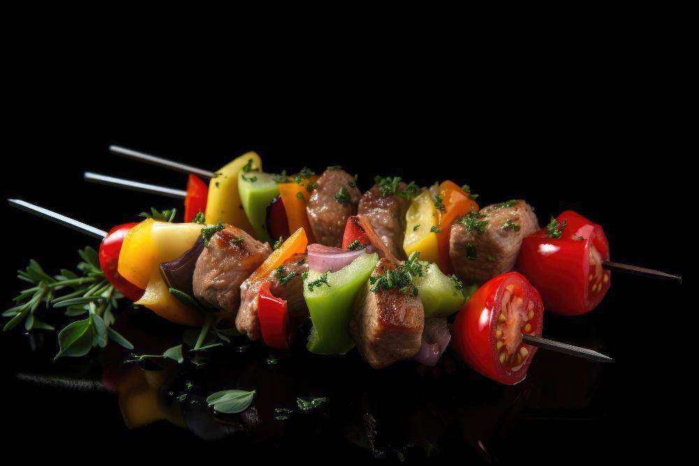 ilustrasi sate daging dan sayur (freepik.com/chandlervid85)