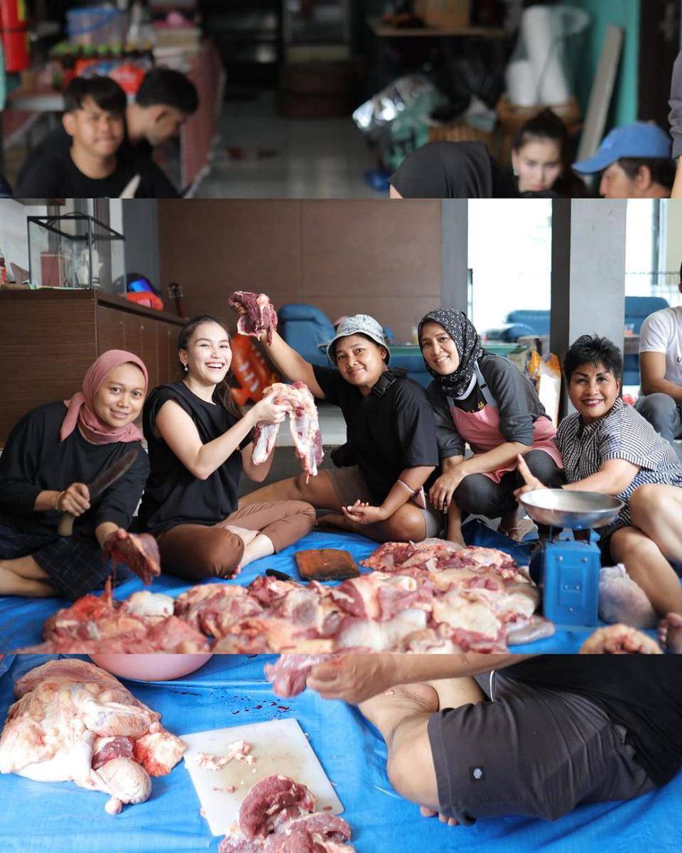 potret Ayu Ting Ting sembelih sapi (instagram.com/ayutingting92)