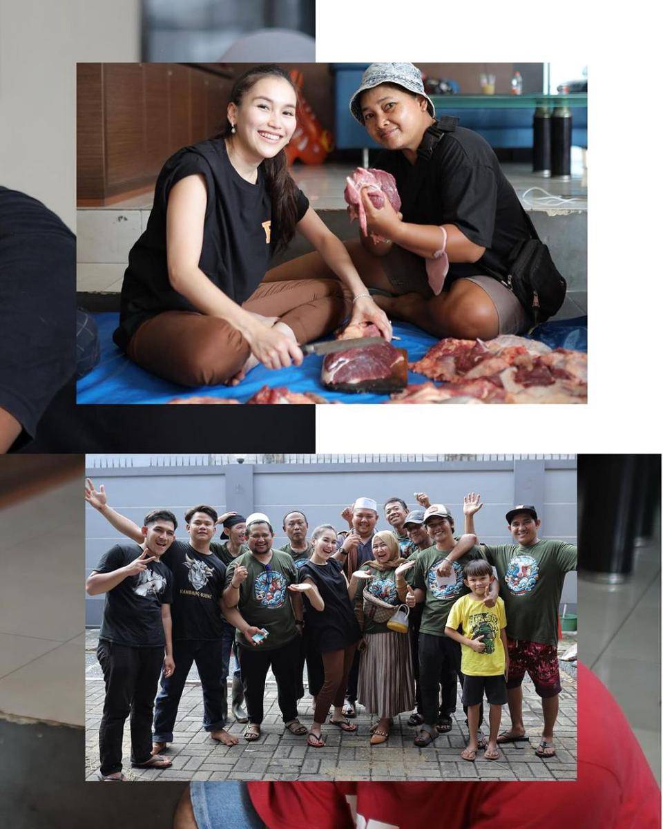 potret Ayu Ting Ting sembelih sapi (instagram.com/ayutingting92)