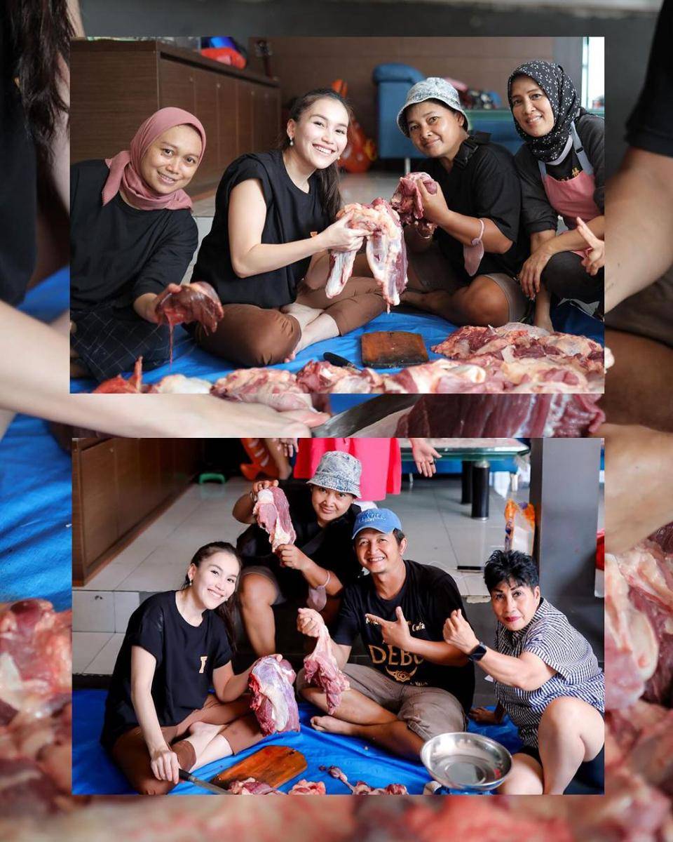 potret Ayu Ting Ting sembelih sapi (instagram.com/ayutingting92)