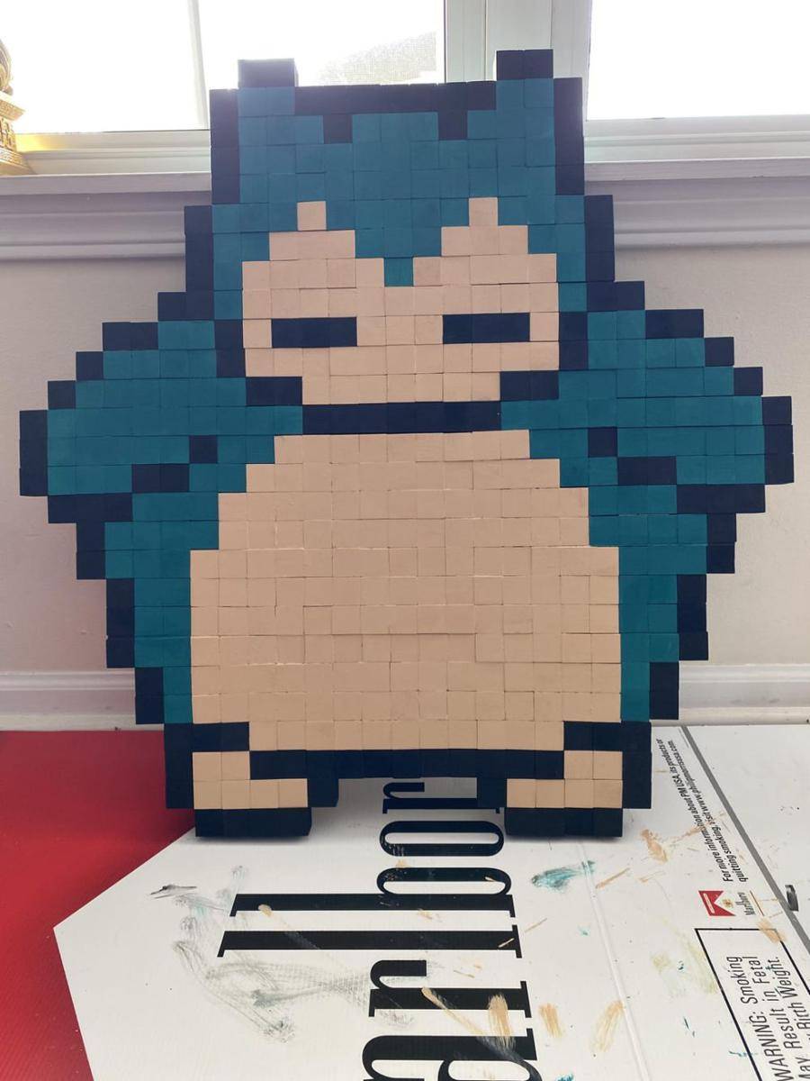 potret karya buatan tangan bertema Snorlax (reddit.com/user/Thickums00)