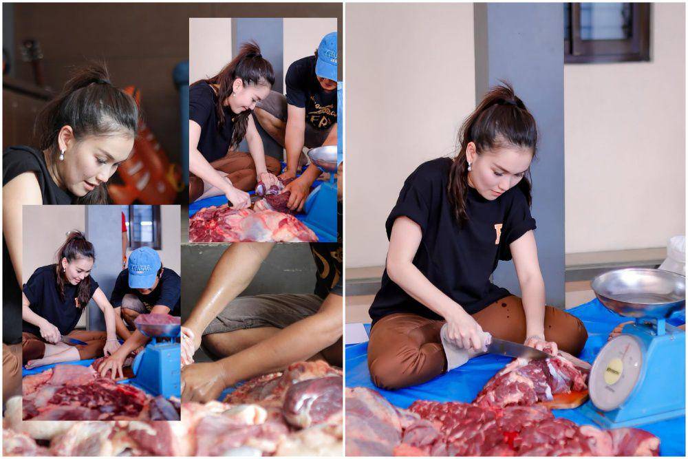 potret Ayu Ting Ting sembelih sapi (instagram.com/ayutingting92)