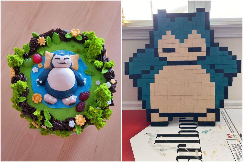kolase potret karya buatan tangan bertema Snorlax (reddit.com/user/Marynated | reddit.com/user/Thickums00)