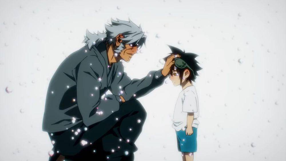 Jin Mori kecil bersama kakeknya(Dok. MAPPA/The God of High School)