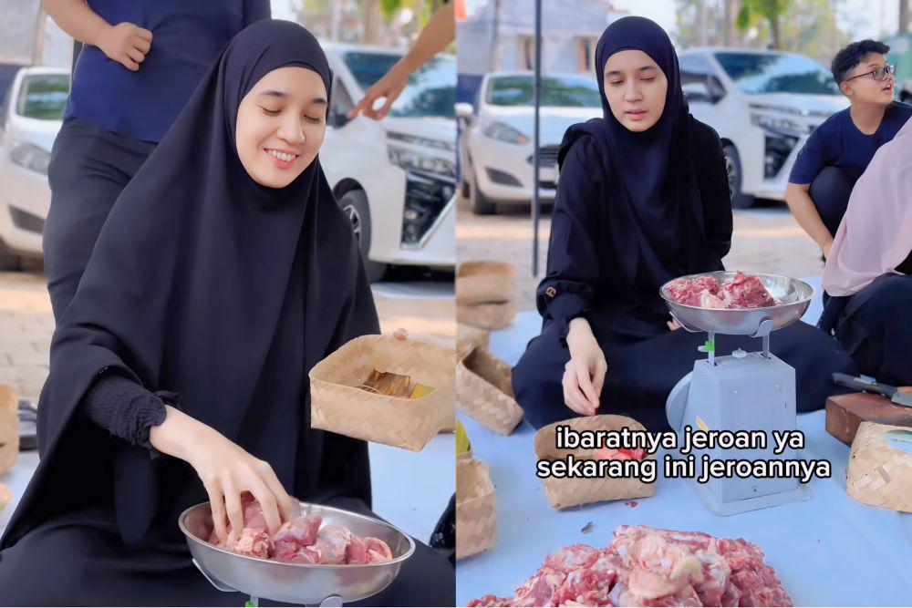 8 Potret Dhini Aminarti dan Anak Asuh jadi Panitia Kurban, Inspiratif!