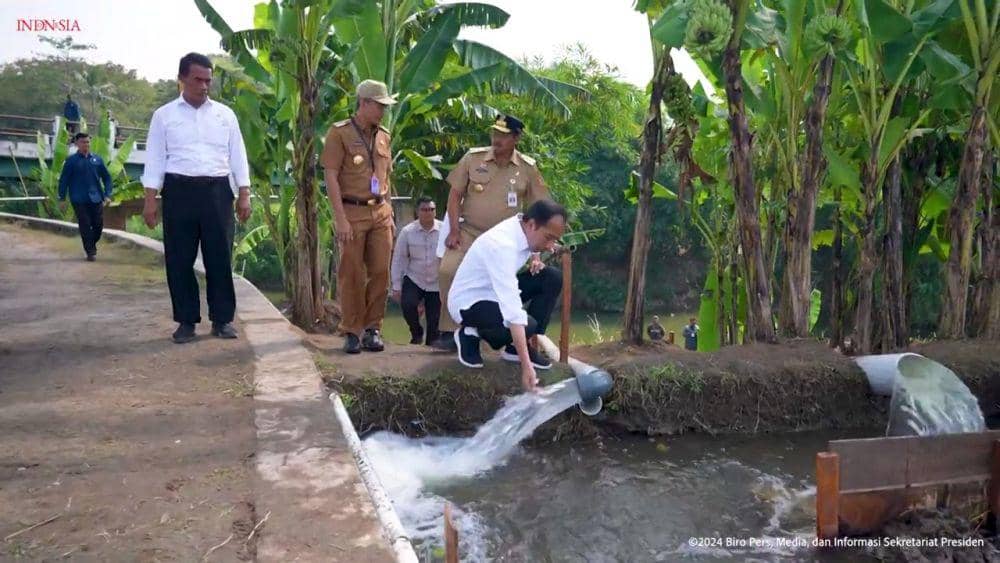 Presiden Jokowi meninjaua pompanisasi di Karanganyar. (Dok/Youtube Sekretariat Presiden)