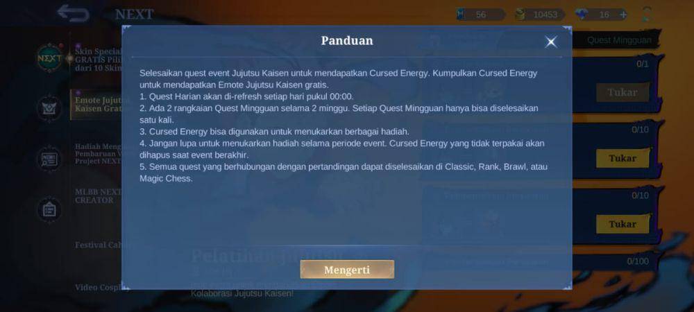 event Pelatihan Jujutsu di Mobile Legends (dok. Moonton/Mobile Legends: Bang Bang)