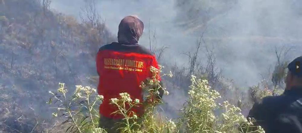 Savana Gunung Bromo Terbakar Sejak Dua Hari Lalu