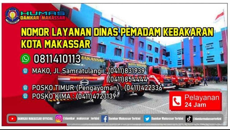 Layanan Damkar. (Facebook/Damkar Makassar)