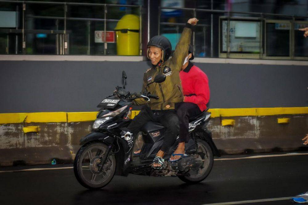 Jambret tertangkap kamera saat beraksi di CFD pada Minggu (16/6/2024). (Instagram.com/asnanfoto)