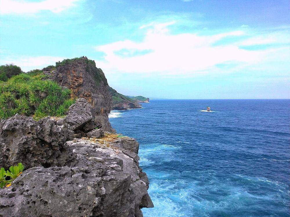 tebing karst pantai Baronan Gunungkidul (commons.wikimedia.org/Pulungadi)